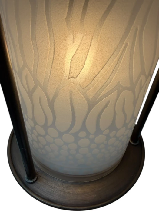 Patinated Brass Arts & Crafts Art Nouveau Lantern, 1900s